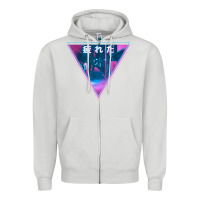 Dove Grey tired japanese otaku   abandoned city street art t shirt Zipper Hoodie - linhVisuals