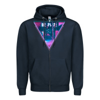 Navy tired japanese otaku   abandoned city street art t shirt Zipper Hoodie - linhVisuals