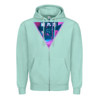 Seafoam tired japanese otaku   abandoned city street art t shirt Zipper Hoodie - linhVisuals