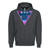 Smoke tired japanese otaku   abandoned city street art t shirt Zipper Hoodie - linhVisuals