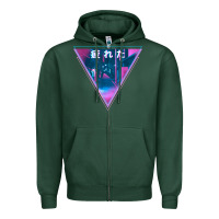 Sports Green tired japanese otaku   abandoned city street art t shirt Zipper Hoodie - linhVisuals