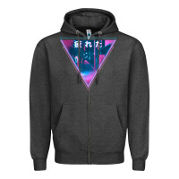 Charcoal Heather tired japanese otaku   abandoned city street art t shirt Zipper Hoodie - linhVisuals