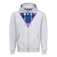 Heather Grey tired japanese otaku   abandoned city street art t shirt Zipper Hoodie - linhVisuals