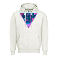 Oatmeal Heather tired japanese otaku   abandoned city street art t shirt Zipper Hoodie - linhVisuals