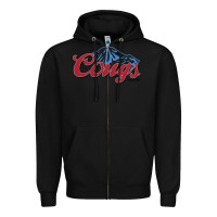 Black wsu cougs light blue Zipper Hoodie - linhVisuals