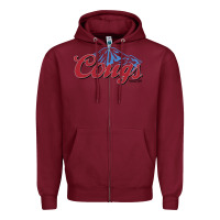 Burgundy wsu cougs light blue Zipper Hoodie - linhVisuals