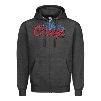 Charcoal Heather wsu cougs light blue Zipper Hoodie - linhVisuals