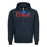Navy wsu cougs light blue Zipper Hoodie - linhVisuals
