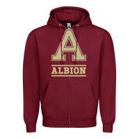 Burgundy albion college athleticpurple Zipper Hoodie - linhVisuals