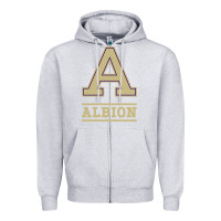 Heather Grey albion college athleticpurple Zipper Hoodie - linhVisuals