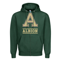 Sports Green albion college athleticpurple Zipper Hoodie - linhVisuals