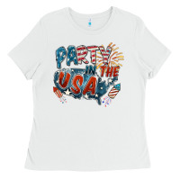 White Party in the USA Ladies Tee - FaDigitalArtStudio