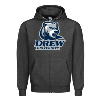 Charcoal Heather drew university vectorized Zipper Hoodie - linhVisuals
