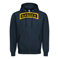 Navy army ranger tab   black & gold   army ranger tab black gold Zipper Hoodie - linhVisuals