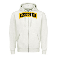 Oatmeal Heather army ranger tab   black & gold   army ranger tab black gold Zipper Hoodie - linhVisuals