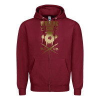 Burgundy tekken inspired king design premium t shirt Zipper Hoodie - linhVisuals
