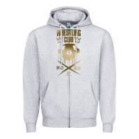 Heather Grey tekken inspired king design premium t shirt Zipper Hoodie - linhVisuals