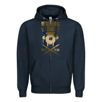 Navy tekken inspired king design premium t shirt Zipper Hoodie - linhVisuals