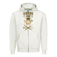 Oatmeal Heather tekken inspired king design premium t shirt Zipper Hoodie - linhVisuals