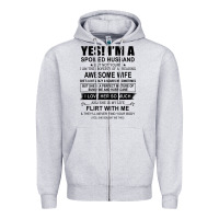 Heather Grey yes i'm a spoiled husband ..awesome wife t shirt Zipper Hoodie - linhVisuals