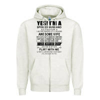 Oatmeal Heather yes i'm a spoiled husband ..awesome wife t shirt Zipper Hoodie - linhVisuals