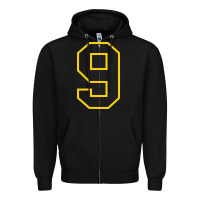 Black number #9 sports jersey uniform Zipper Hoodie - linhVisuals