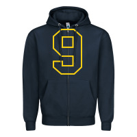 Navy number #9 sports jersey uniform Zipper Hoodie - linhVisuals