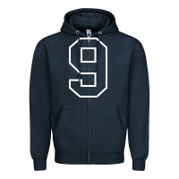 Navy number #9 sports jersey uniform Zipper Hoodie - linhVisuals