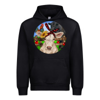 Black Christmas Charolais Calf Black Angus Bull And Roos Urban Hoodie - RanaPortraitStore