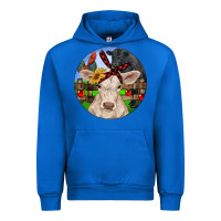 Cobalt Christmas Charolais Calf Black Angus Bull And Roos Urban Hoodie - RanaPortraitStore