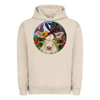 Pigment French Oak Christmas Charolais Calf Black Angus Bull And Roos Urban Hoodie - RanaPortraitStore