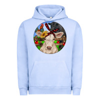 Pigment Grape Ice Christmas Charolais Calf Black Angus Bull And Roos Urban Hoodie - RanaPortraitStore
