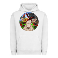 Pigment Lunar Rock Christmas Charolais Calf Black Angus Bull And Roos Urban Hoodie - RanaPortraitStore