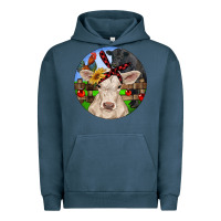Christmas Charolais Calf Black Angus Bull And Roos Urban Hoodie | Teevron