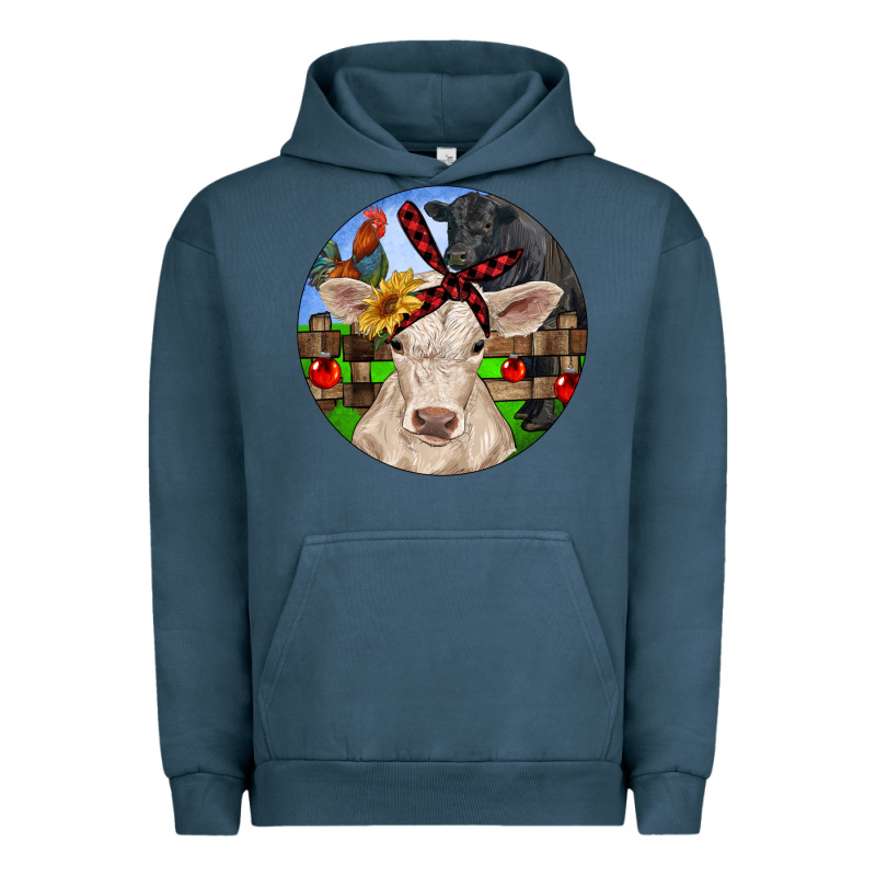 Christmas Charolais Calf Black Angus Bull And Roos Urban Hoodie by RanaPortraitStore | Teevron