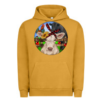 Pigment Peanut Butter Christmas Charolais Calf Black Angus Bull And Roos Urban Hoodie - RanaPortraitStore