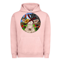 Pigment Salmon Christmas Charolais Calf Black Angus Bull And Roos Urban Hoodie - RanaPortraitStore