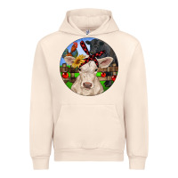 Sandshell Christmas Charolais Calf Black Angus Bull And Roos Urban Hoodie - RanaPortraitStore