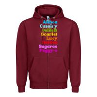 Burgundy althea cassidy name woman mans Zipper Hoodie - linhVisuals