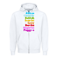 White althea cassidy name woman mans Zipper Hoodie - linhVisuals