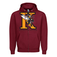 Burgundy kalamazoo college vectorized Zipper Hoodie - linhVisuals
