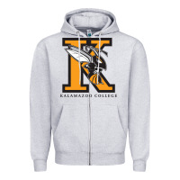 Heather Grey kalamazoo college vectorized Zipper Hoodie - linhVisuals
