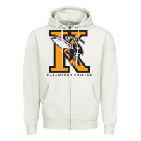 Oatmeal Heather kalamazoo college vectorized Zipper Hoodie - linhVisuals