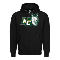 Black keuka college wolf vectorized Zipper Hoodie - linhVisuals