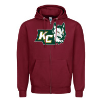 Burgundy keuka college wolf vectorized Zipper Hoodie - linhVisuals