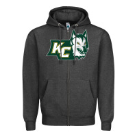 Charcoal Heather keuka college wolf vectorized Zipper Hoodie - linhVisuals