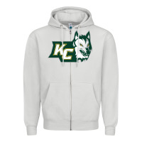Dove Grey keuka college wolf vectorized Zipper Hoodie - linhVisuals