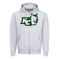 Heather Grey keuka college wolf vectorized Zipper Hoodie - linhVisuals