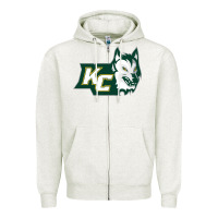 Oatmeal Heather keuka college wolf vectorized Zipper Hoodie - linhVisuals