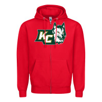 Red keuka college wolf vectorized Zipper Hoodie - linhVisuals